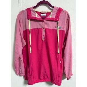 Columbia Women's Medium Tamiami Hoodie Jacket Pullover Windbreaker Pink